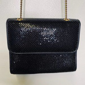 Whiting & Davis Black Mesh Handbag 7" x 6" Vintage